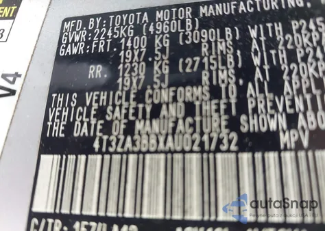 2010 Toyota Venza из США, поврежденный, VIN 4T3ZA3BBXAU021732